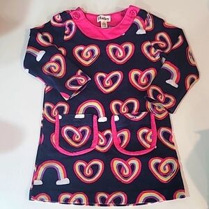 3/$30 HATLEY Rainbow Hearts Pocket 100% Cotton Dress Long Sleeve